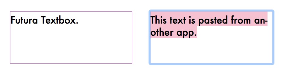 Pasting text from another app